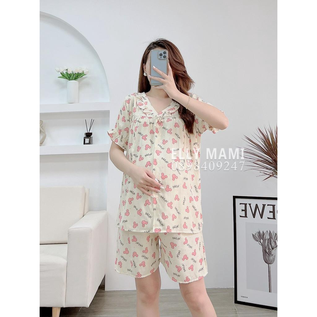 ( 40kg - 85kg ) Đồ Bộ Bầu Và Sau Sinh Nhiều Màu , Cổ V Bèo Nơ , Form Dễ Mặc , Siêu Mát Nhẹ Tênh ( Kèm Video + Ảnh Thật )
