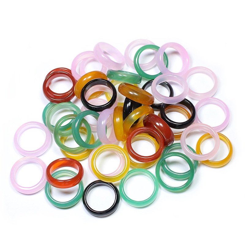 【Murah】Cincin Natural Jade Ring Agate Wanita Lelaki Simple Casual Beautiful Fashion Jewellery Batu Akik Cantik