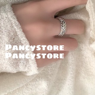 nhẫn vân lá unisex cá tính
