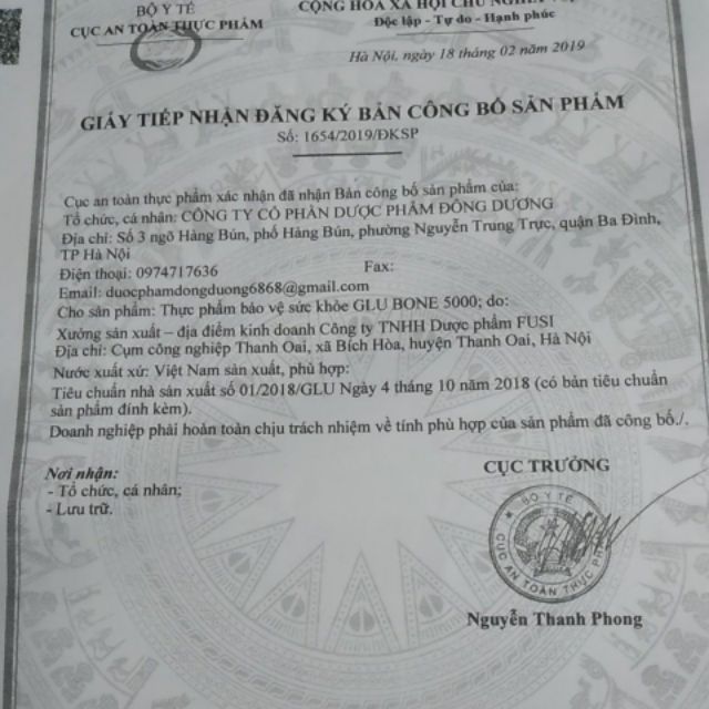 Tái tạo sụn khớp, giảm đau xương khớp GLU BONE 5000 hộp 60 viên