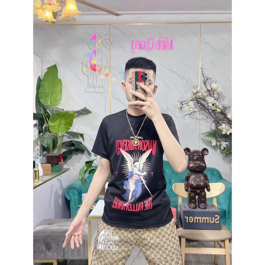 . Áo thun Unisex nam nữ MIKENCO Thiên thần Fallen Angel form rộng đẹp tay lỡ kiểu hàn quốc vải cotton HARI in hoạ tiết "