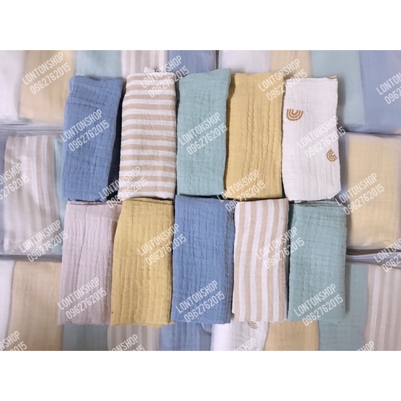 Set 5 khăn xô organic muslin tree 4 lớp xuất Hàn cho bé