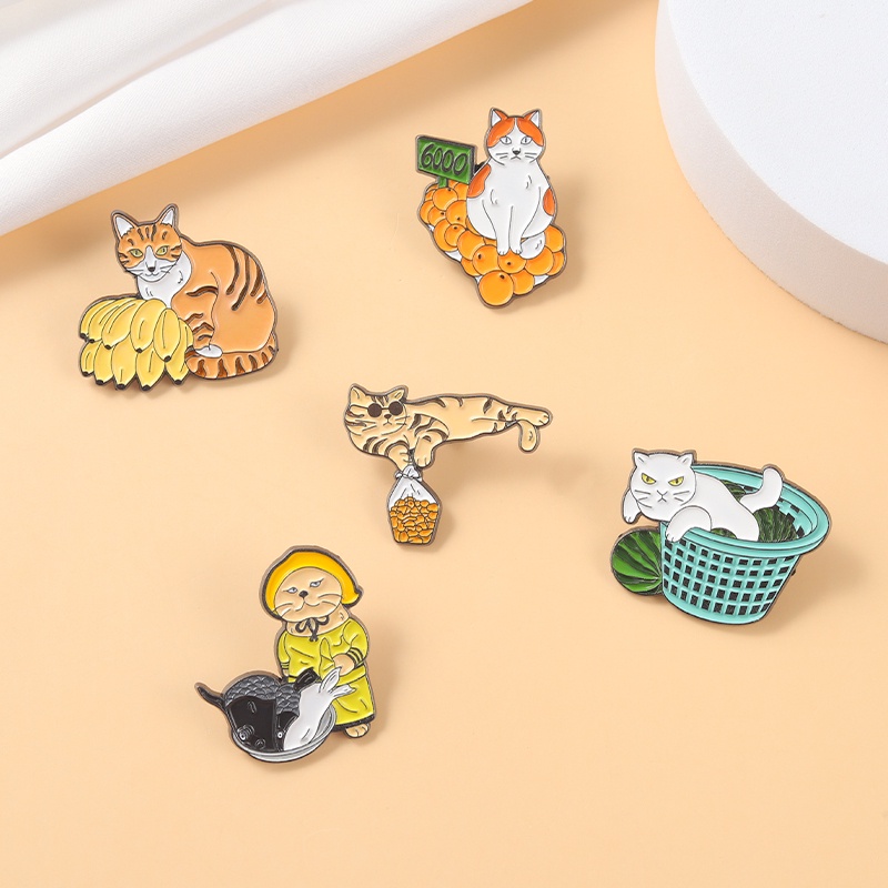 Trâm Cài Áo Hình Trái Cây/Mèo/Dưa Hấu/Dưa Hấu Dễ Thương Dùng Làm Quà Tặng