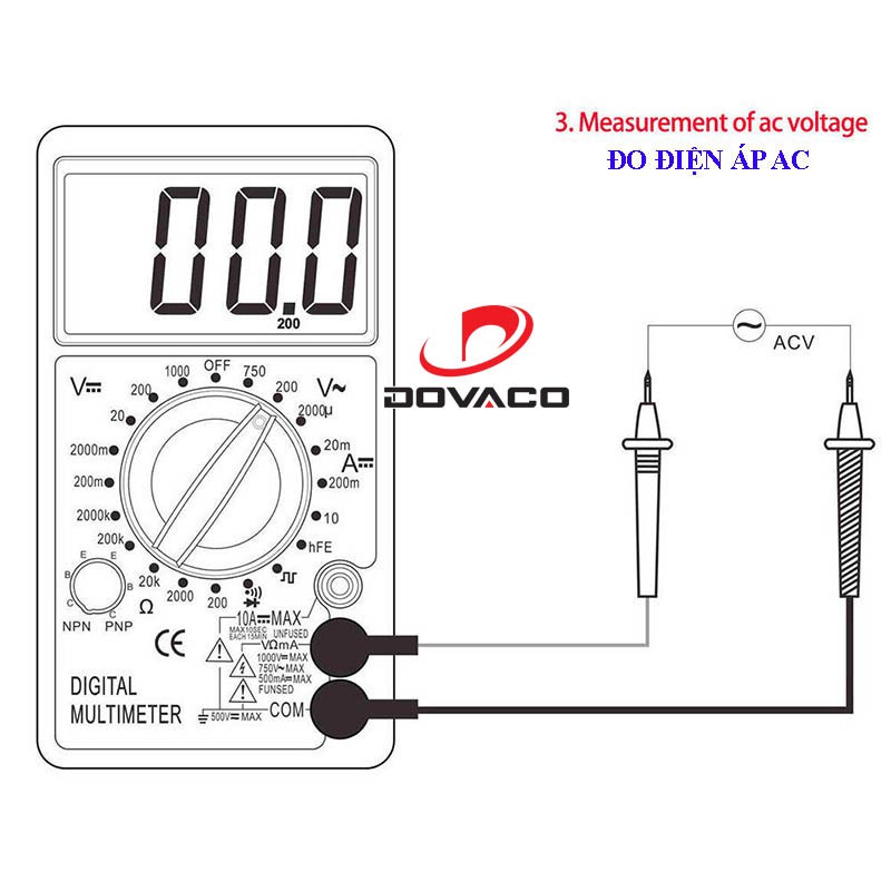 Đồng hồ đo điện vạn năng DT700D (Đo Ampe, điện trở, vôn kế, thông mạch và đầu ra sóng vuông)