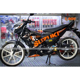 Tem rời Satria,Raider đen cam Kingrag có thể đổi màu theo ý
