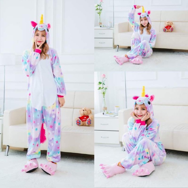 Bộ Đồ Thú Unicorn Star ❤️ FREESHIP ❤️ Bộ đồ thú Unicorn Sao Người lớn - Hàng Cao Cấp