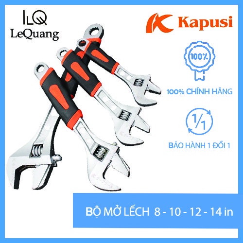 Mỏ lết cán bọc cao su có tích hợp cờ lê Kapusi đa năng văn đai ốc, mở ống nước - Tổng kho kim khí điện nước