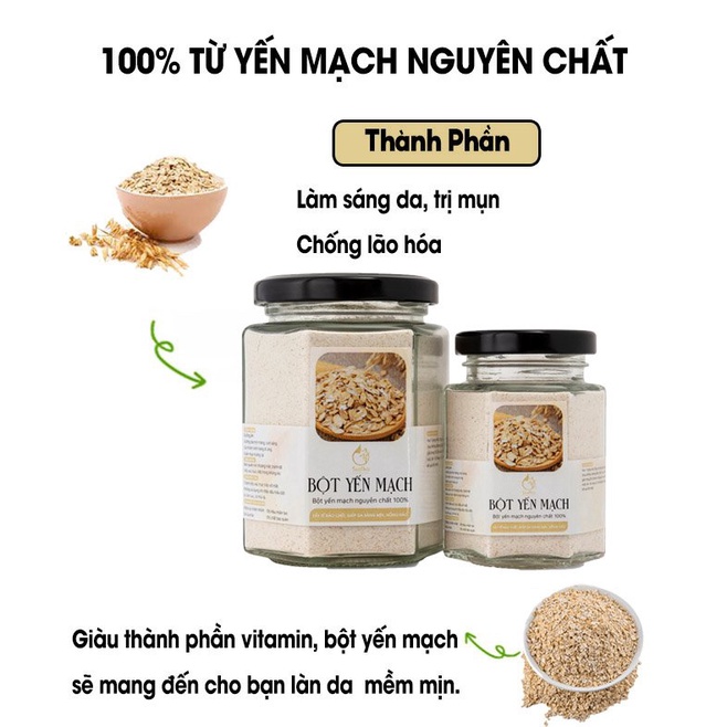 Bột Yến Mạch đắp mặt nạ hữu cơ nguyên chất 140G | 100% Organic SUZIKO