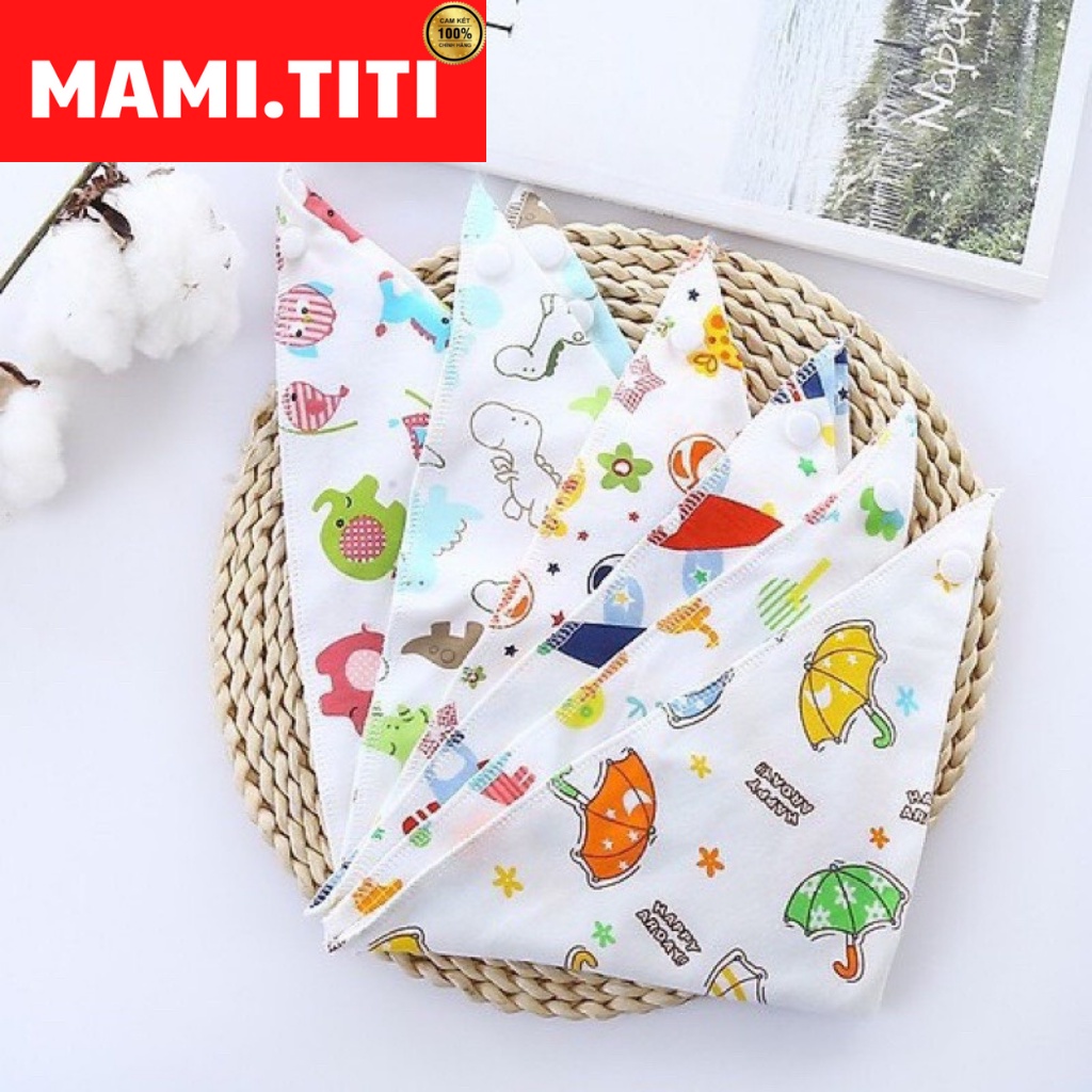 yếm ăn dặm cho bé, yếm tam giác cúc bấm in nhiều hình ngộ nghĩnh đang yêu - MAMI.ITIT