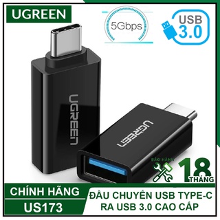 Đầu chuyển usb type-c 3.1 sang usb 3.0 hỗ trợ otg, ugreen us173 chính hãng, tốc độ truyền tải 5gbps