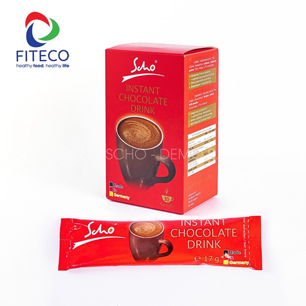 Cacao dinh dưỡng Scho 3in1- Scho Red heart hộp 10 gói x 17g - Hương vị socola thanh, ngọt dịu