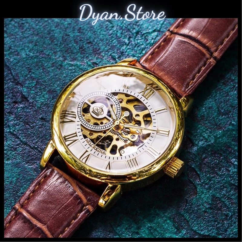 Đồng hồ nam lộ máy Mgorkin dạ quang chống nước mặt kính saphire đồng hồ cơ dây da cá sấu thời trang trẻ trung nam tính | BigBuy360 - bigbuy360.vn