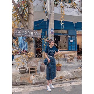 Chân Váy Jeans Rách Gối