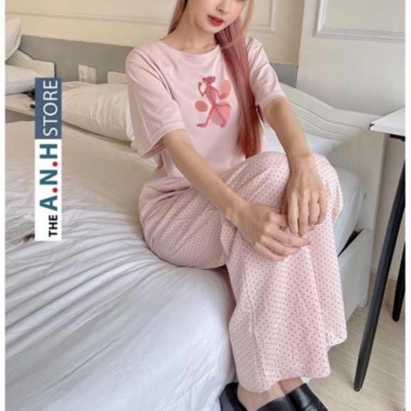 Bộ mặc nhà , Set mặc nhà Thun Nữ  in hình thời trang ANHSTORE , phong cách Hàn Quốc