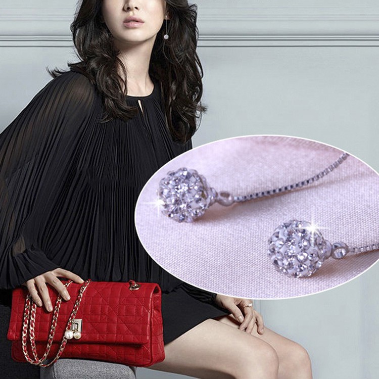 Bông tai mạ bạc 925 dạng tua rua đính đá xinh xắn