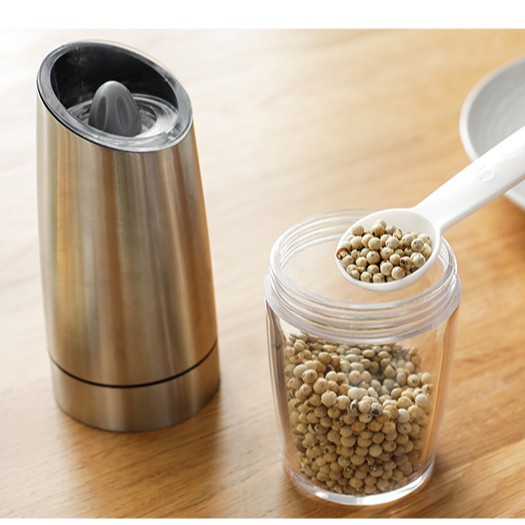 Máy xay tiêu cầm tay tự động, dùng pin, vỏ bằng thép không rỉ, bao gồm pin - Bảo hành 6 tháng