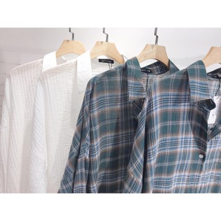 Áo sơ mi oversize (Nude/Đen/Xanh/Hồng)
