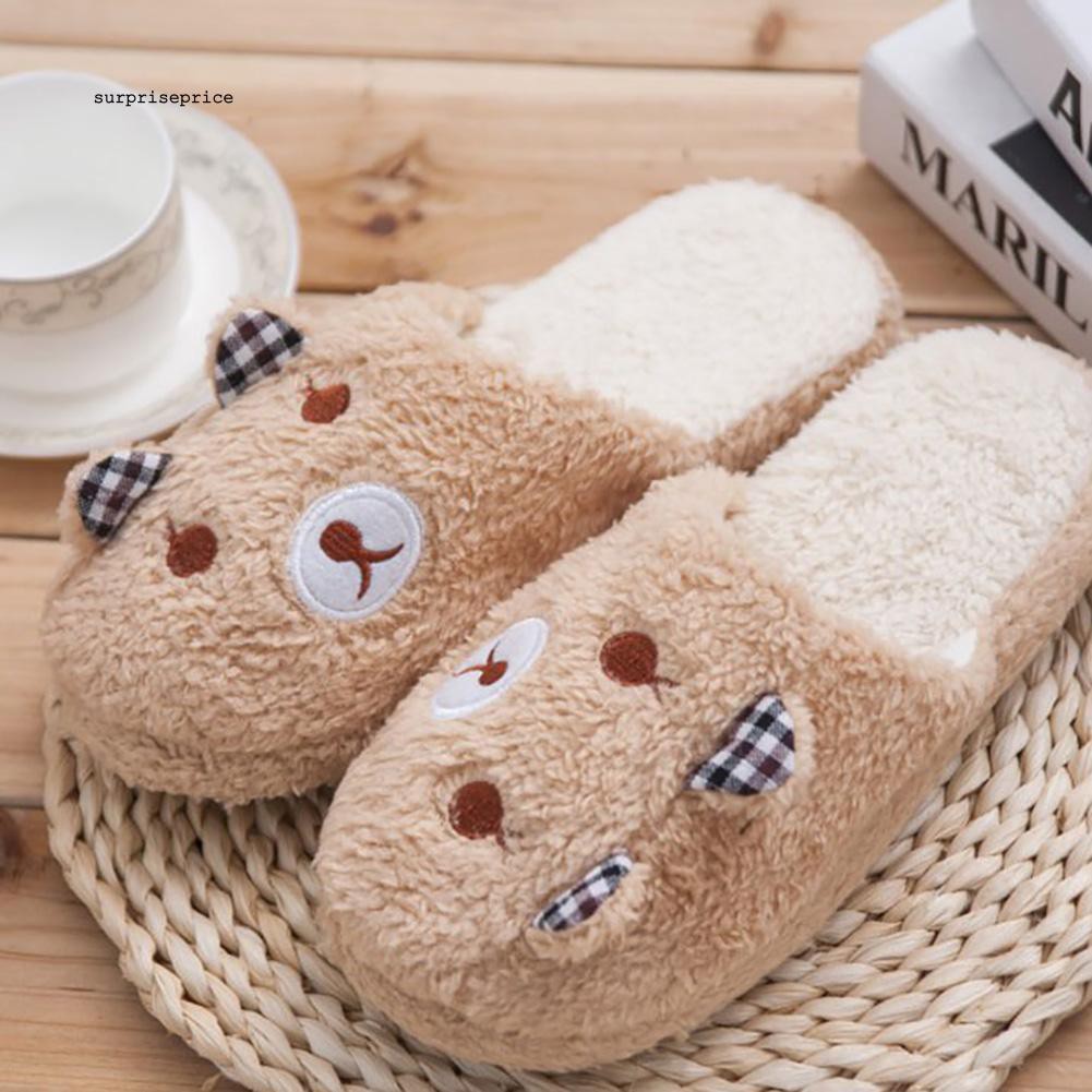 Dép bông đi trong nhà chống trượt hình gấu dễ thương