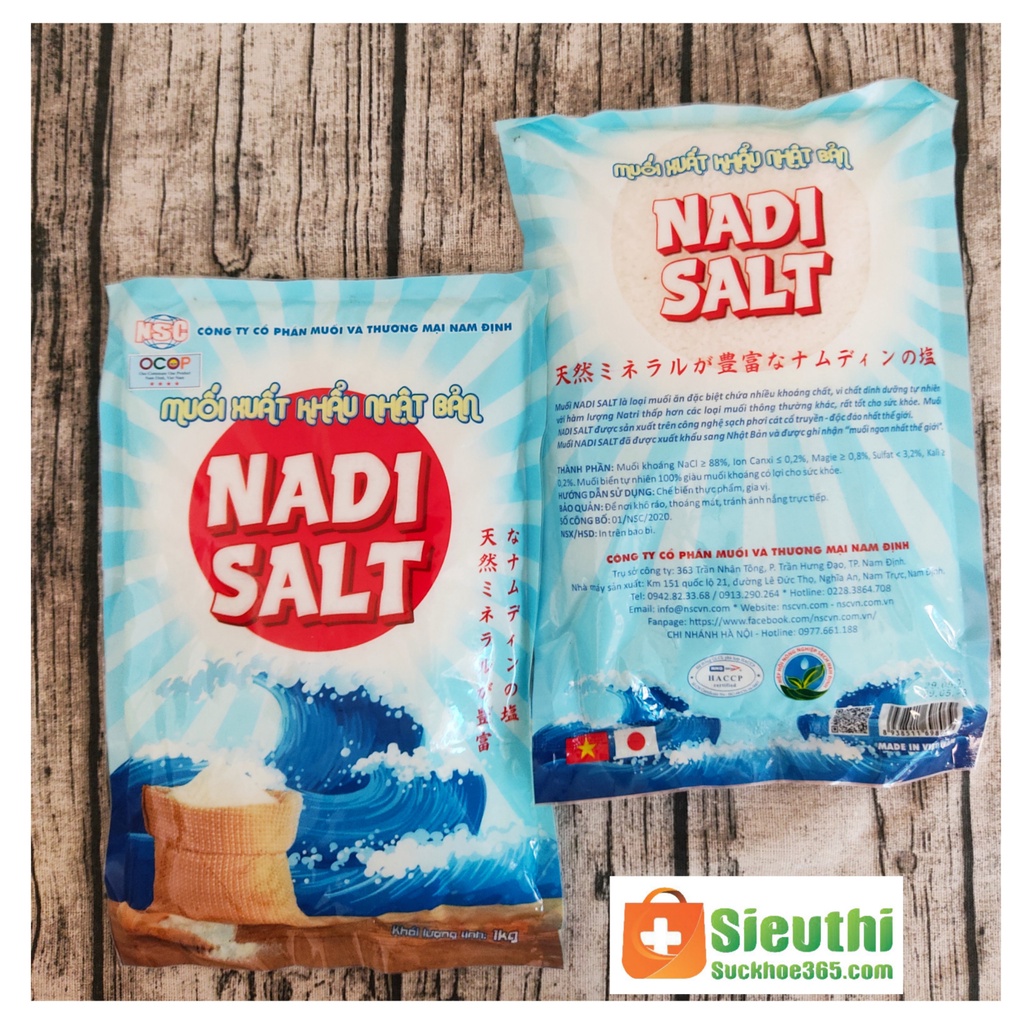 Muối Hạt Nadi Xuất Khẩu Nhật Bản, Muối Biển Sạch Nhiều Vi Khoáng, Bịch 1kg