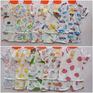 Combo 5 bộ cotton giấy cộc tay cho bé cài vai