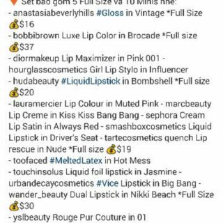 [Tạm hết] Tách set son Sephora Give me more lips  2017