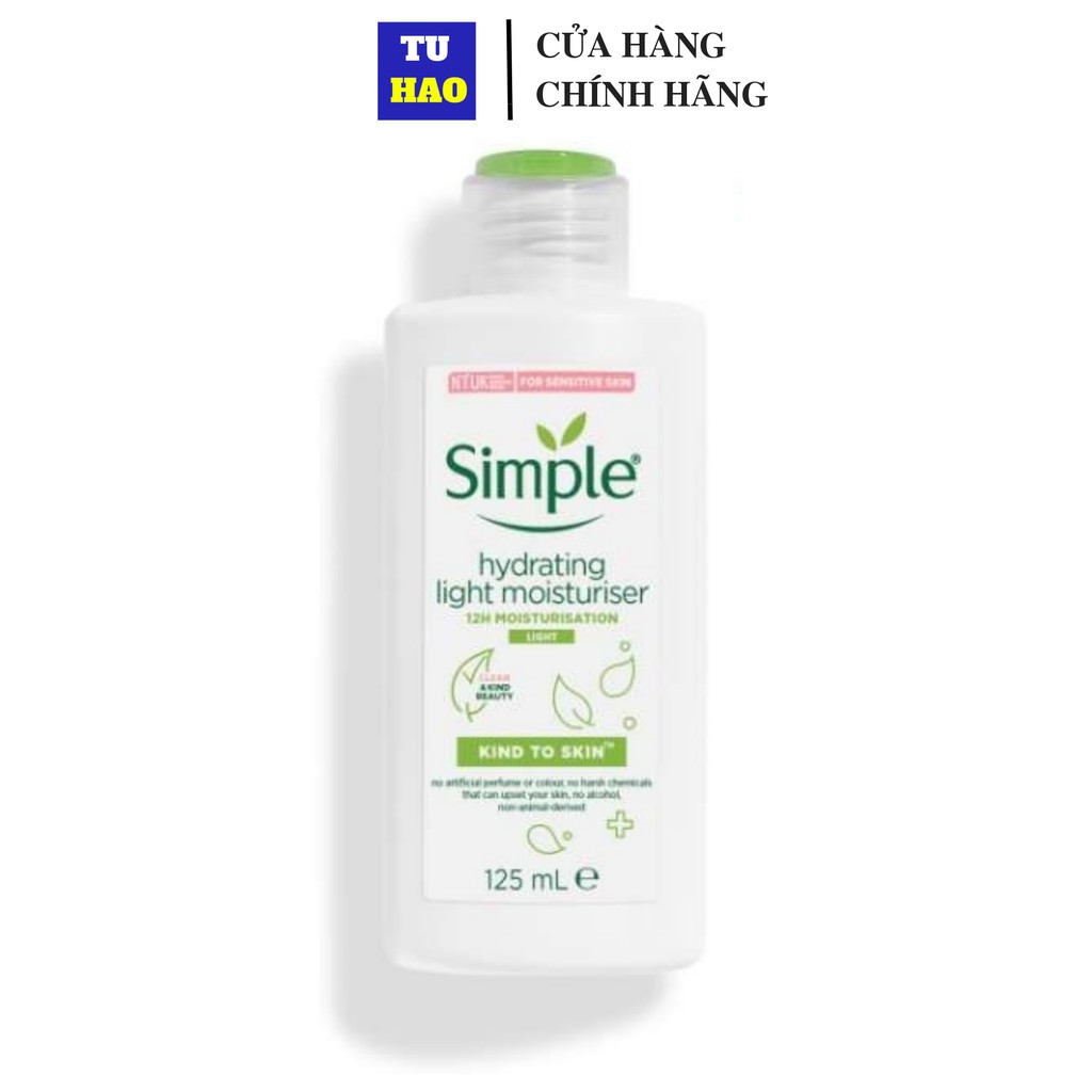 [Mã FMCGMALL -8% đơn 250K] Kem dưỡng ẩm Simple Kind To Skin Hydrating Light Moisturiser 125ml - Từ Hảo