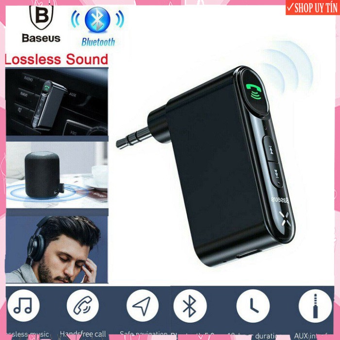 Sản Phẩm  Bộ thu phát Bluetooth Receiver Baseus WXQY-01 Bluetooth version: v5.0, Cổng sạc micro USB, tai nghe giao diện 