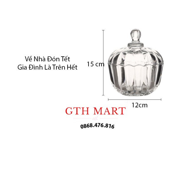 Hũ Thủy Tinh Pha Lê Đựng Kẹo Mứt-GTH Mart