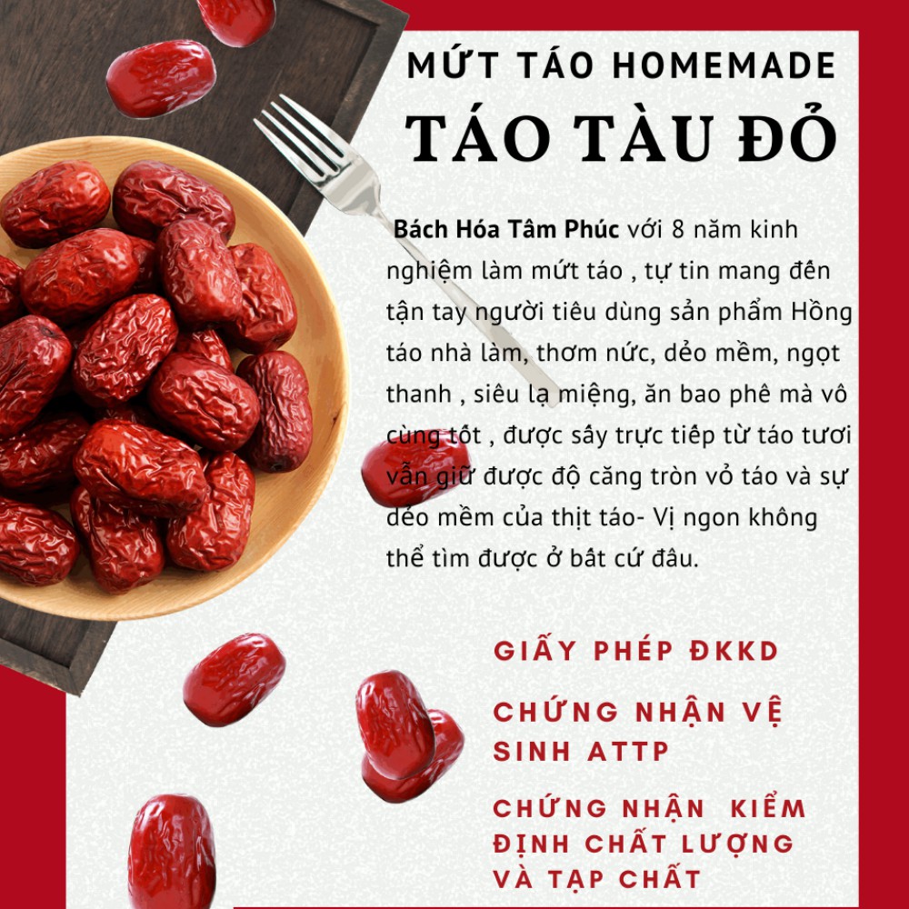 Táo Tàu Đỏ Khô Sấy Tươi Giữ Nguyên Hương Vị Thơm Ngon Thích Hợp Ăn Vặt  Nhưng Vẫn Đảm Bảo Sức Khoẻ, Mứt Táo Nhà Làm 500G | Shopee Việt Nam