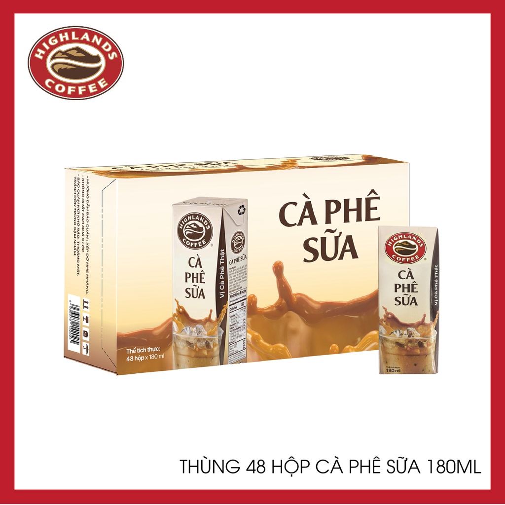 Lốc cà phê sữa hộp Highlands Coffee 180ml/hộp | BigBuy360 - bigbuy360.vn