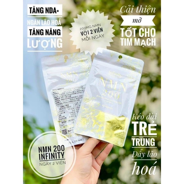 Viên uống NMN 200 INFINITY Nhật Bản Chống Lão Hóa