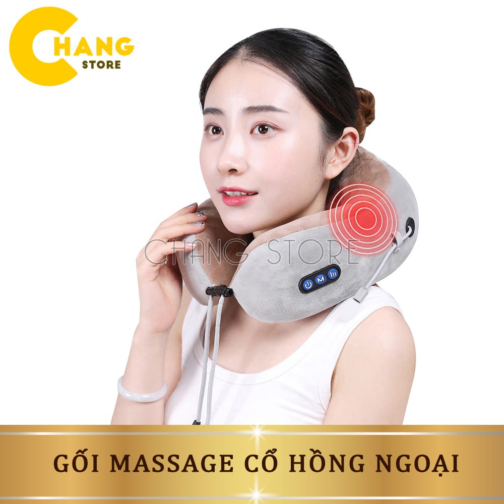 Gối Massage Cổ Hồng Ngoại Tích Điện, Máy Massage Cổ Hồng Ngoại Cao Cấp - Bảo Hành 12 Tháng