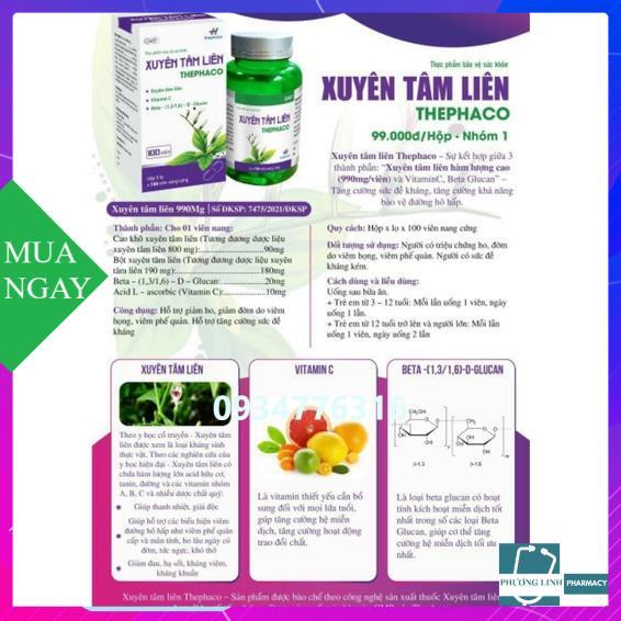 Xuyên Tâm Liên giảm ho tăng đề kháng cho trẻ em và người lớn