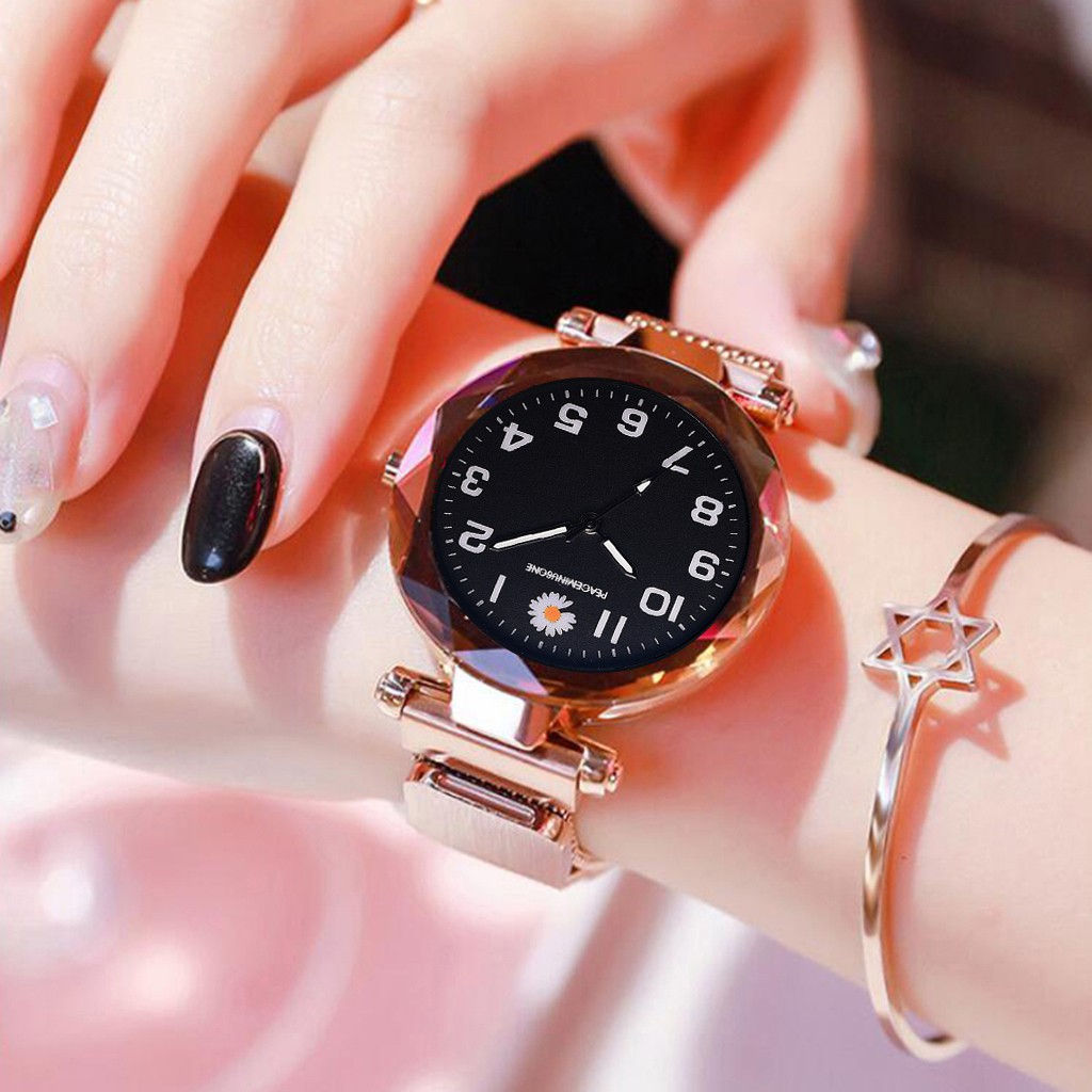 Đồng Hồ Nữ LVPAI Máy Chuyển Động Thạch Anh Mặt Hình Hoa Cúc Dây Nam Châm | BigBuy360 - bigbuy360.vn