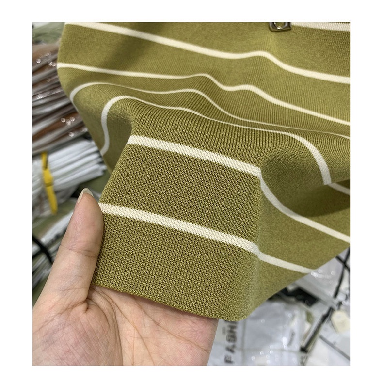 Áo Dệt Kim Hai Dây Dáng Ngắn Họa Tiết Kẻ Sọc Thời Trang Mùa Hè Cho Nữ OOP125