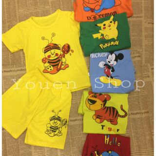 Combo 5 bộ đồ thun cotton 4chiều cho bé