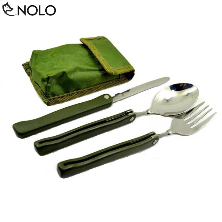 Bộ Muỗng Nĩa Du Lịch Dã Ngoại Fork Knife Quân Đội