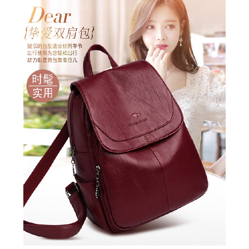 Balo da thật họa tiết Kangaroo phù hợp cho bất kỳ trang phục thời trang 2021 cho nữ