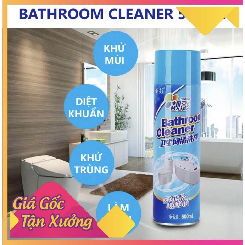 ( GIÁ SỈ ) Chai xịt bọt tuyết giúp tẩy rửa nhà tắm nhà vệ sinh Bathroom Cleaner 500ml siêu sạch