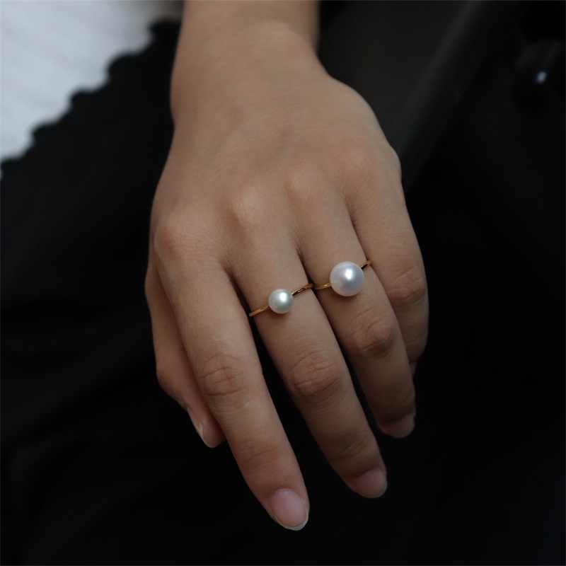 Nhẫn Mạ Vàng 18k Đính Hạt Giả Ngọc Trai