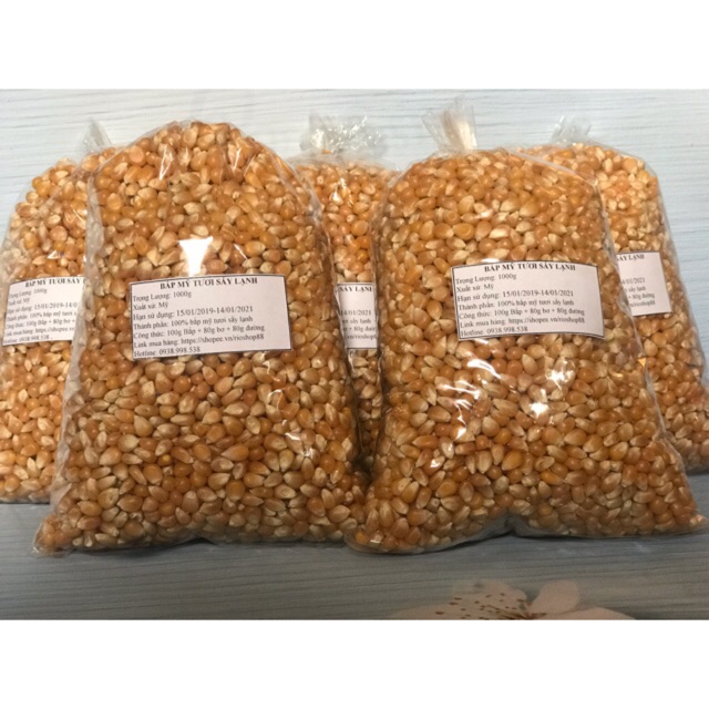 1 KG BẮP MỸ KHÔ SẤY LẠNH