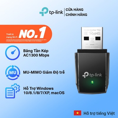 [Cài Đặt Nhanh] Bộ Chuyển Đổi USB Wifi TP-Link Archer T3U Băng Tần Kép Chuẩn AC 1300Mpbs