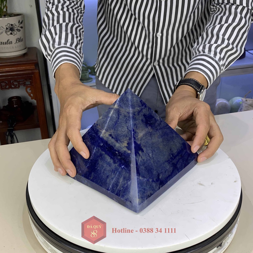 Kim Tự Tháp Đá Sodalite Tự Nhiên Màu Xanh Dương Nước Biển Đậm Đẹp 4kg
