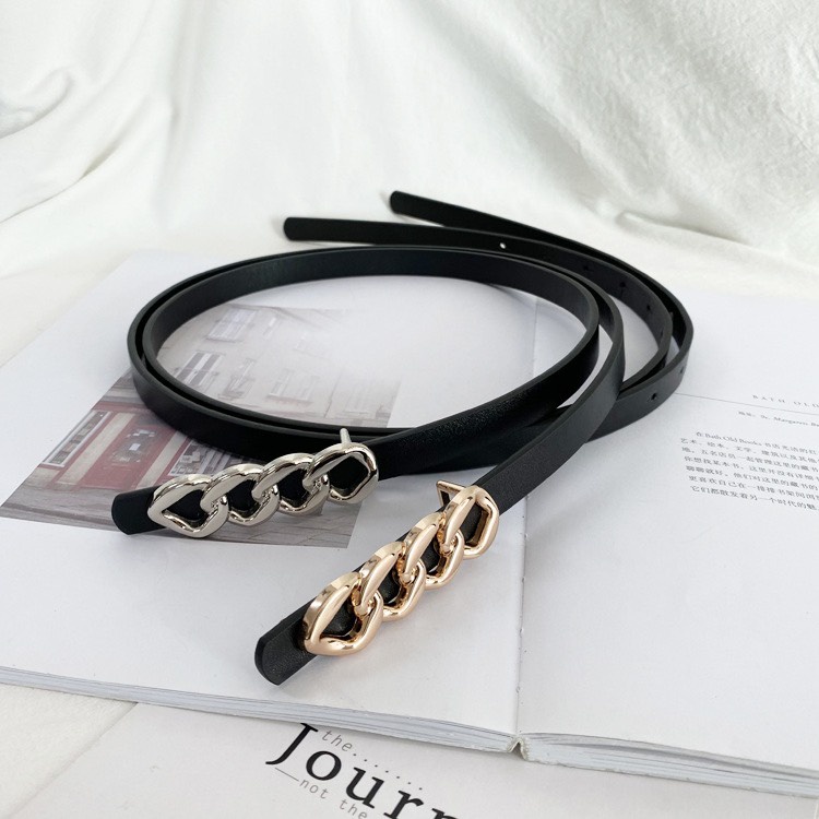 Belt đai váy KHÓA XOẮN Đai quần bản nhỏ đục sẵn lỗ Yams Closet