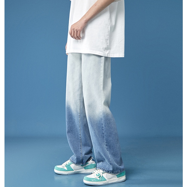 Quần Jeans Nam Nữ Unisex Ống Suông Màu Omber Thời Trang MixxMen QUAN NAM 117