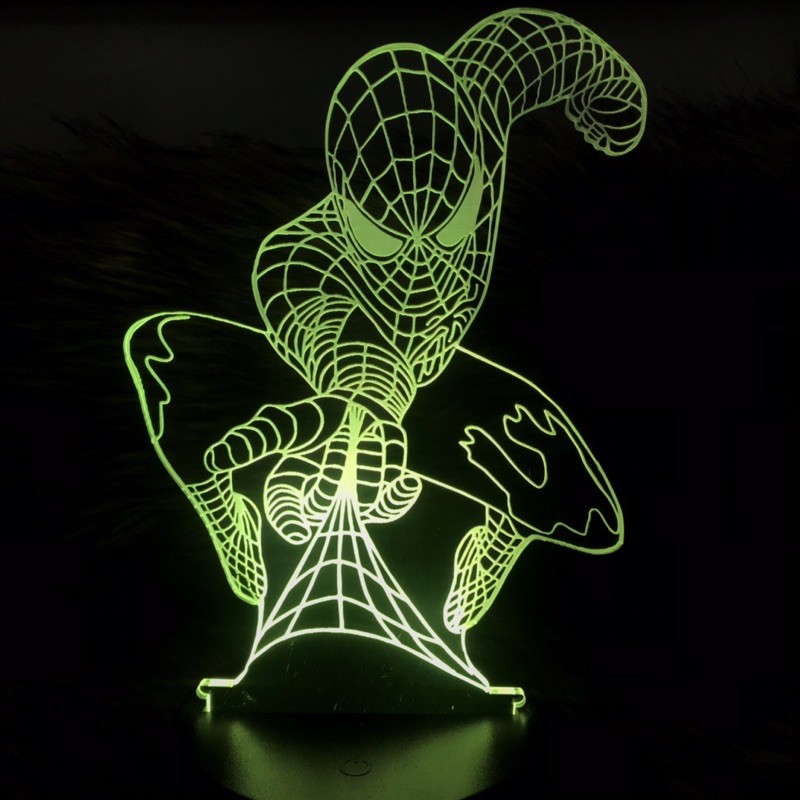 Marvel Đèn Led 3d Người Nhện Độc Đáo Spiderman Siêu Anh Hùng Spuper Hero Đèn Led 16 màu