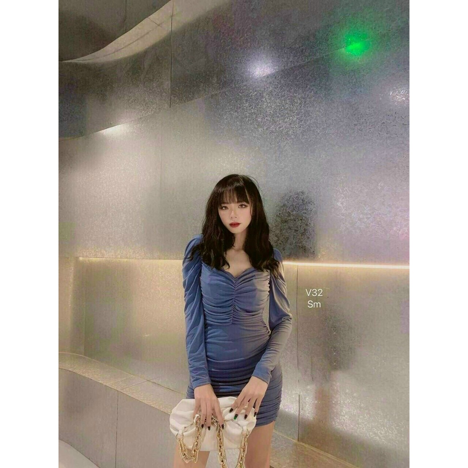 ĐẦM BODY TAY DÀI NHÚN NGỰC