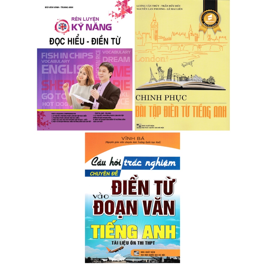 Sách - Combo Luyện Tập Kỹ Năng Làm Bài Trắc Nghiệm Điền Từ Tiếng Anh (Bộ 3 Cuốn)