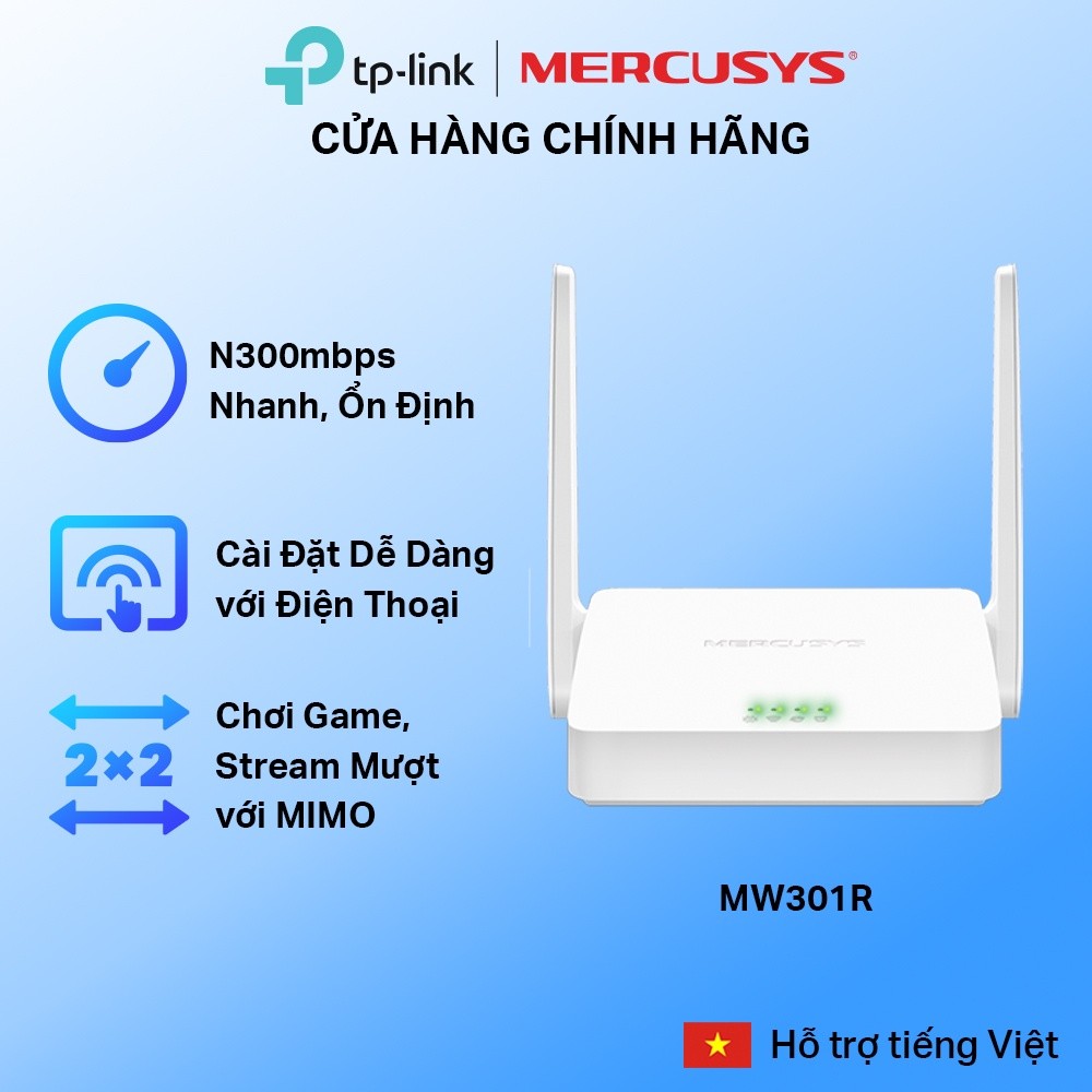 [Thương Hiệu Yêu Thích] Bộ Phát Wifi Mercusys MW301R / MW302R chuẩn N | Tốc Độ 300Mbps | An Ninh | Vùng Phủ Rộng