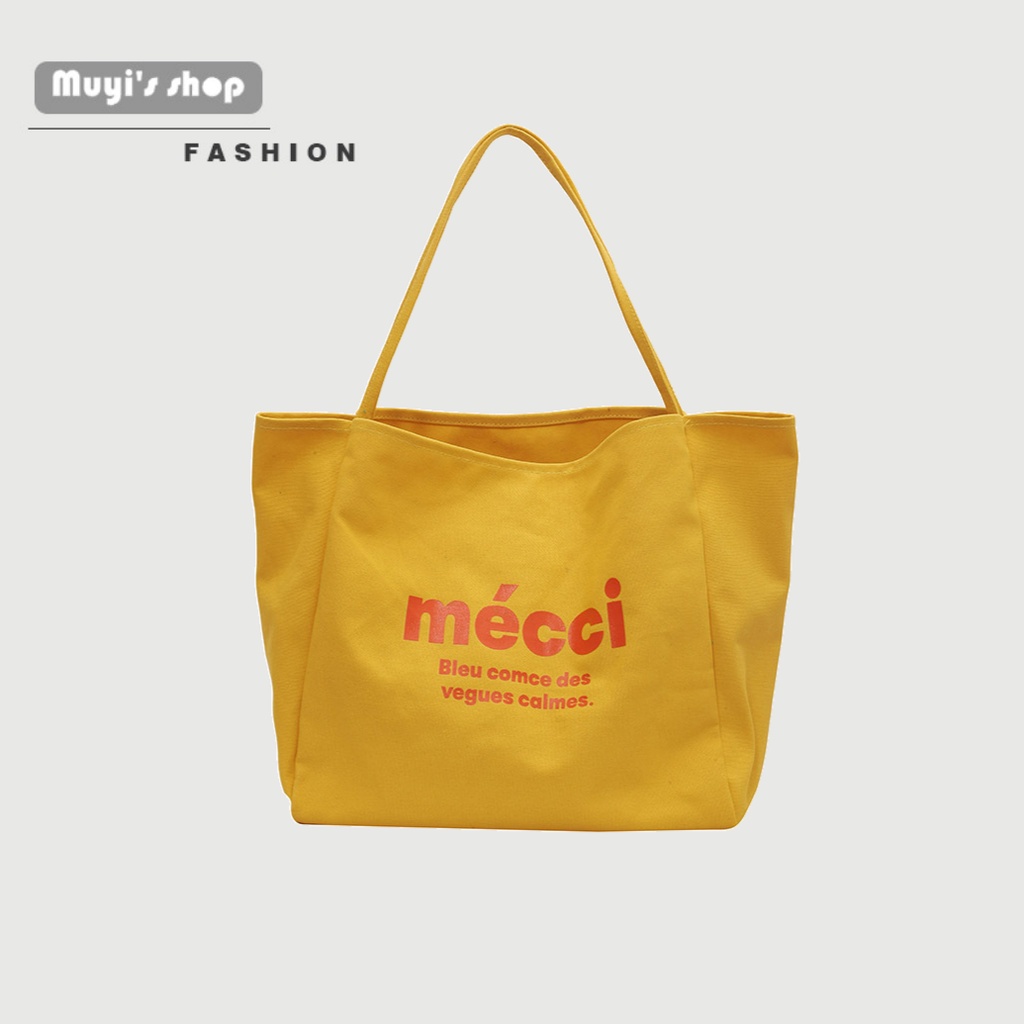 Túi Xách Canvas Cỡ Lớn In Chữ Phong Cách Nhật Bản